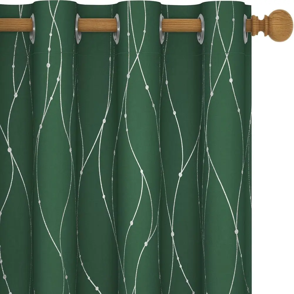 ستائر تعتيم حرارية معزولة وعازلة للصوت، 52 × 84، مجموعة من لوحتين، طباعة نقطية مموجة، قابلة للغسل في الغسالة لديكور المنزل