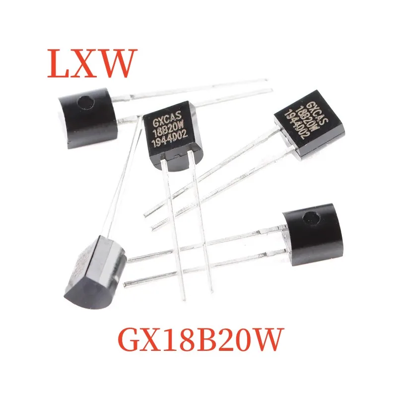 10PCS GX18B20W TO-92-2 Programmable Resolution Single Bus Temperature Sensor Chip ±0.4℃