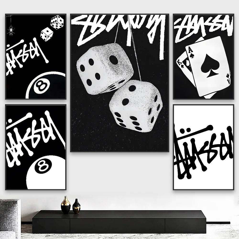 

Billiards dice black 8 Poster HD art sticky wall waterproof home living room bedroom bar aesthetic decoration