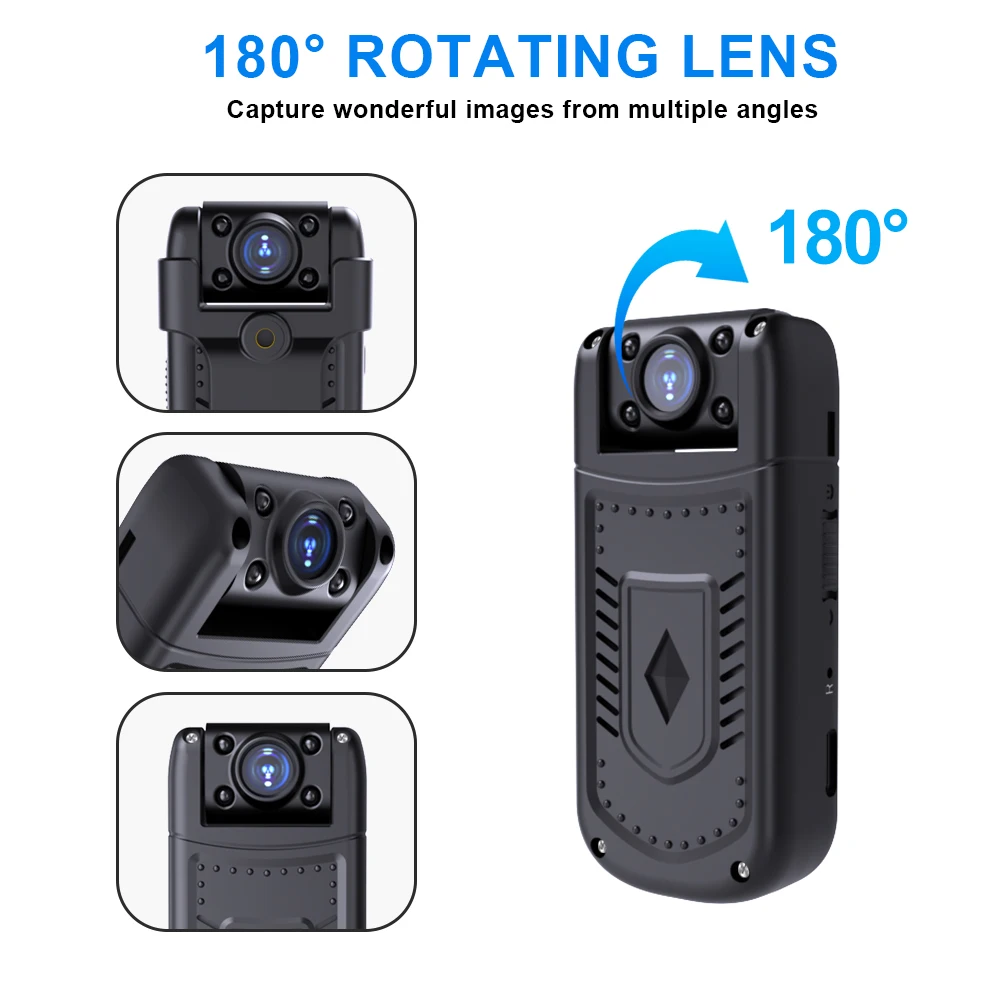 MD36 Mini Camera HD 1080P Flashlight Micro Cam Magnetic Body Camera Motion Detection Snapshot Loop Recording Camcorder