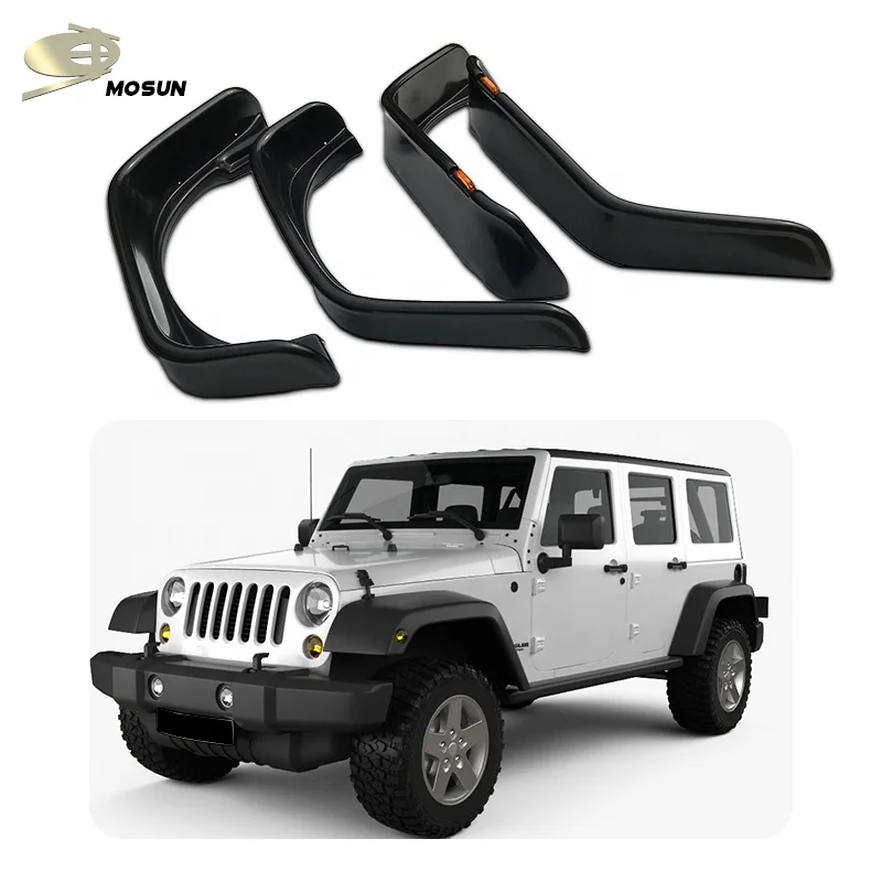 

ABS Auto 4x4 2020 Wheel Arch Pocket Style Fender Flare Guard Deflector For Jeep Wrangler Jk 4dr 2006-2018 custom