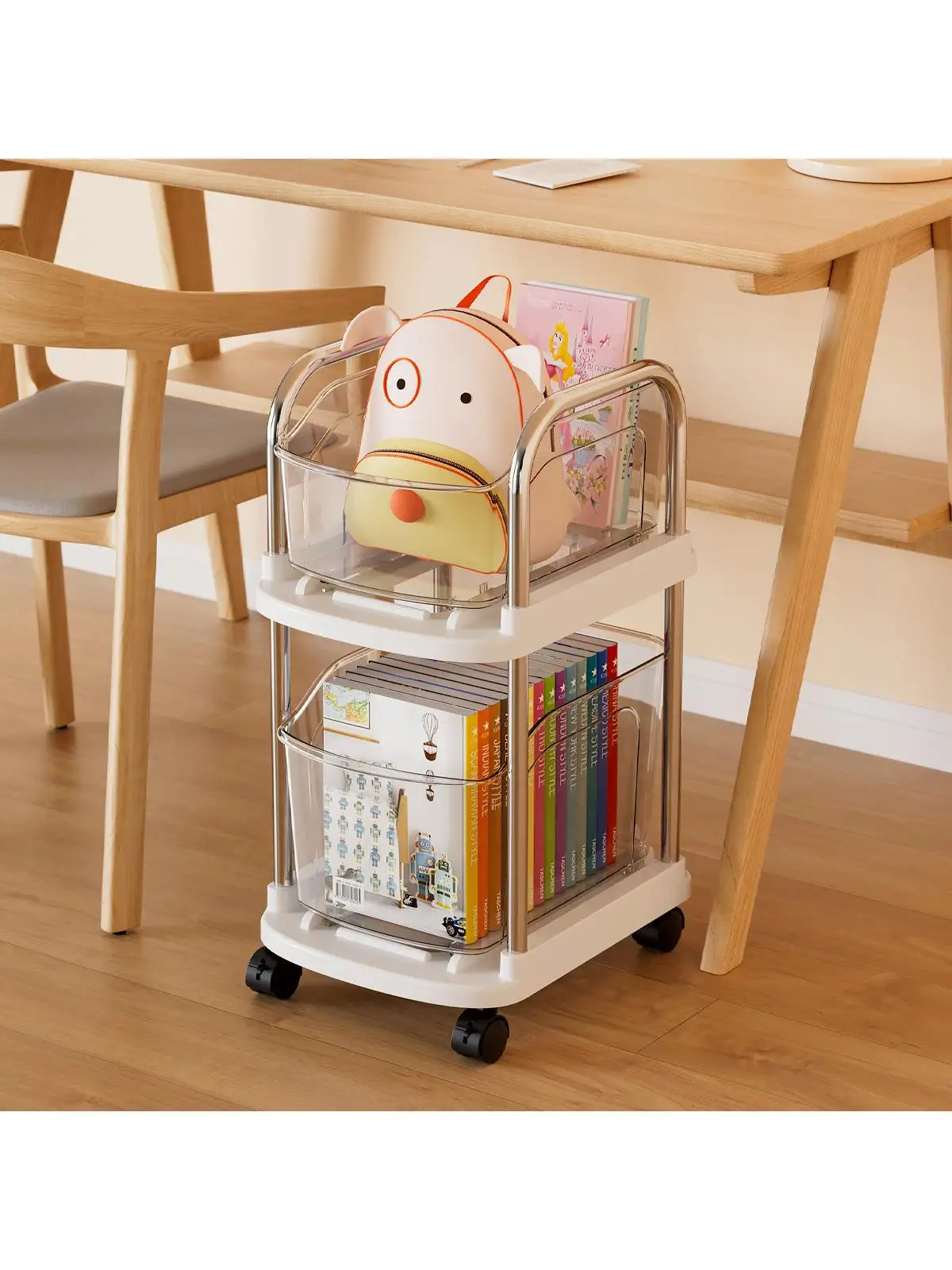 Etagere-de-rangement-portable-en-plastique-avec-roulettes-pour-livres-et-sacs-a-dos-a-placer-sous-le-bureau-utilisation-domestique-petit-chariot-organisateur-de-livres