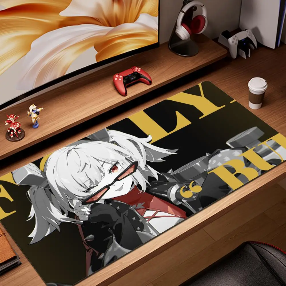 HYBXAXC Anime Speed Mouse Pad Gamer Mouse Mat Zenless Zone Zero Keyboard Pad Burnice White Mousepad Computer ZZZ Kawaii Desk Mat
