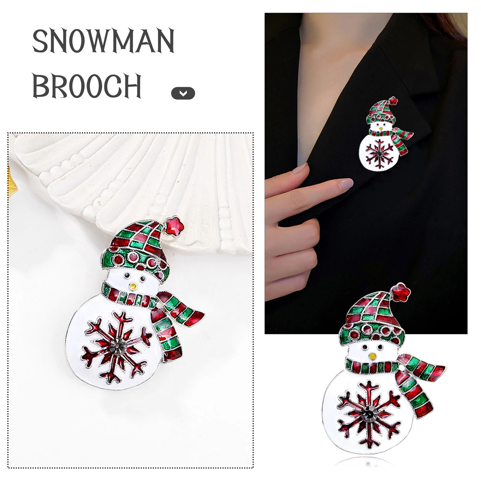 Female Christmas Theme Brooch Pins Funny Lapel Pin Clothes Backpack Decoration for Coats Jackets Sweaters Suit Overcoat