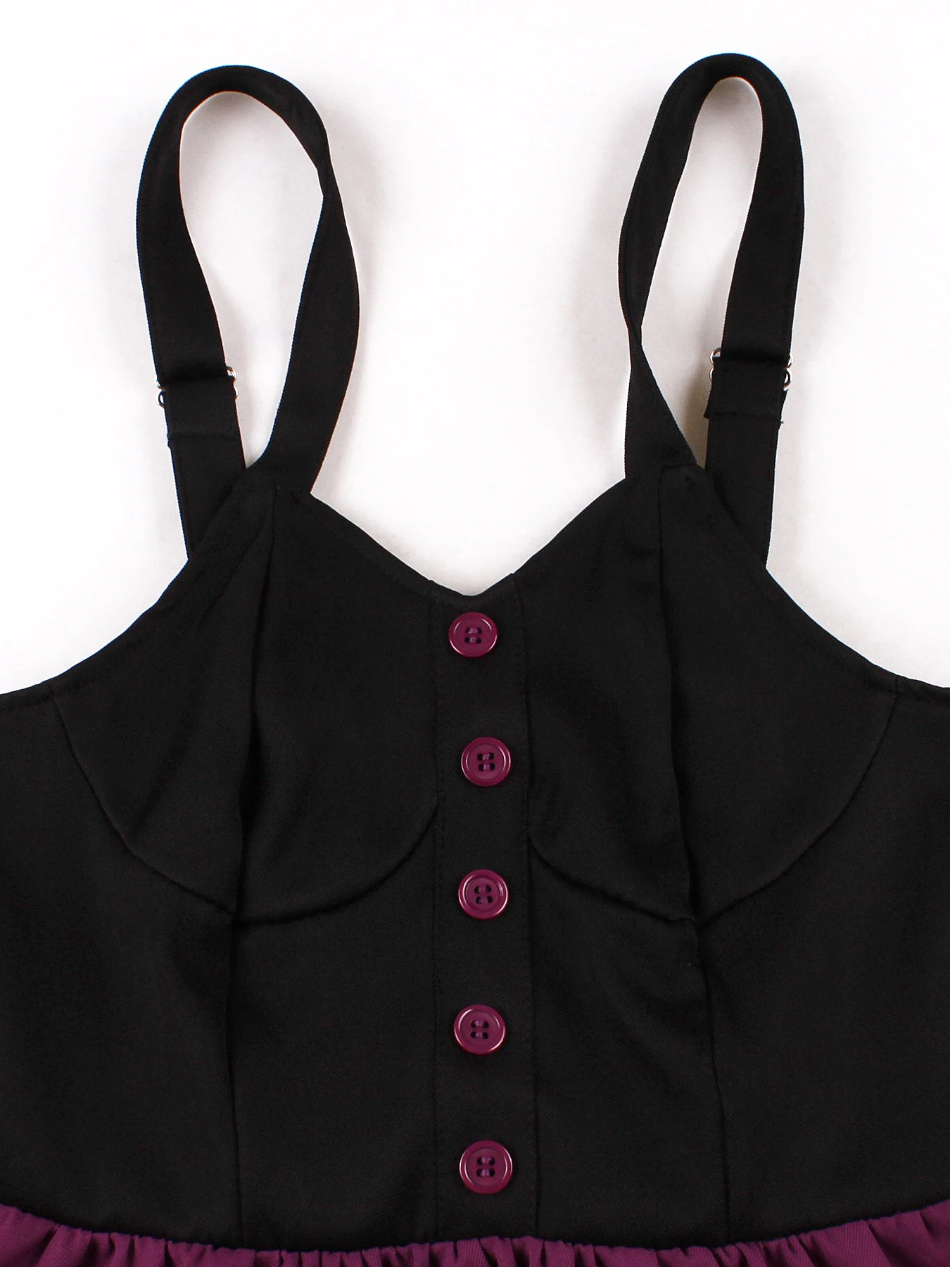 Tonval – robe de soirée d'halloween brodée de chat bicolore noir et violet pour femmes, boutons sur le devant et robes plissées évasées