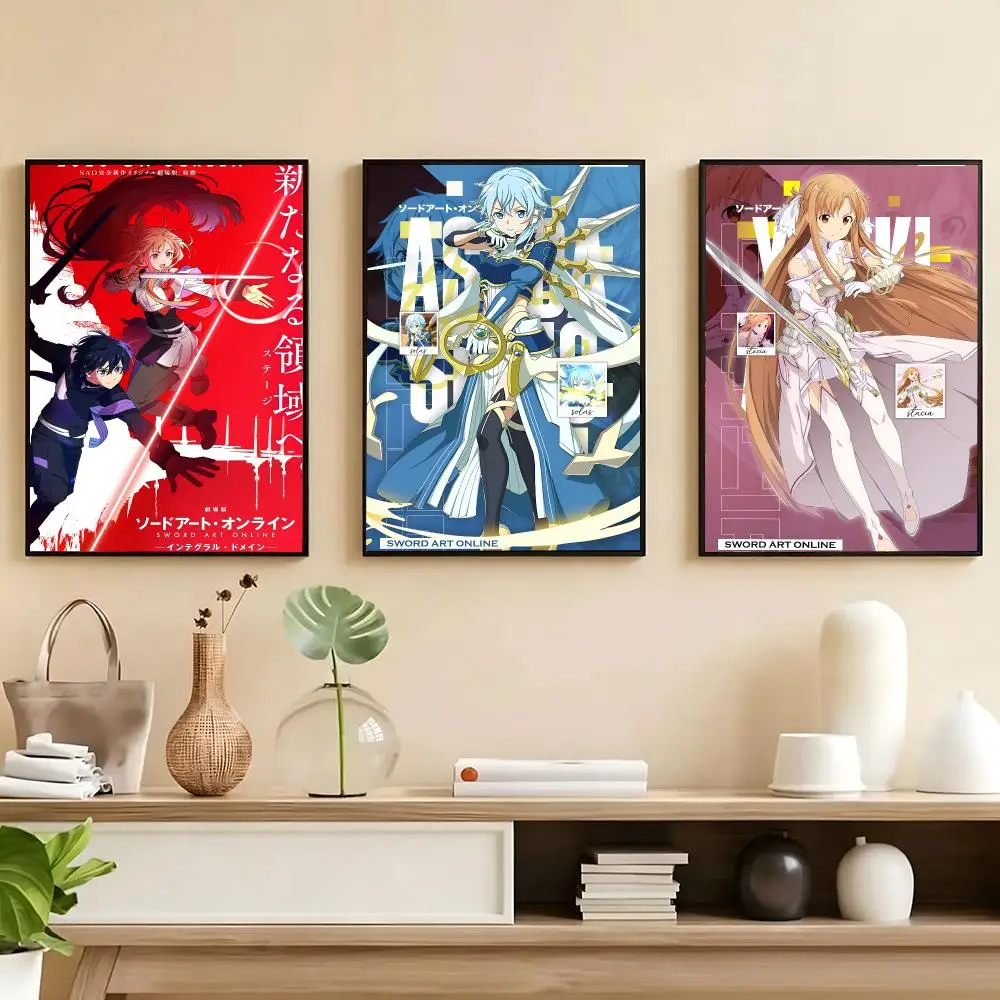 Rastar Sword Art Online KiritoAsunaAnime Poster Poster HD Self Adhesive Waterproof Wall Art Ideal For Home Office Dorm Bedroom G