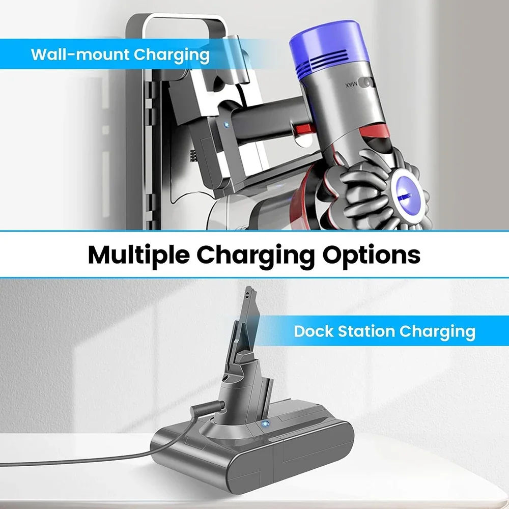 

8000mAh V7 Battery Replacement 25.2V Lithium-ion for Dyson V7 SV11 Motorhead Animal Trigger Absolute Mattress Vacuum Cleaner
