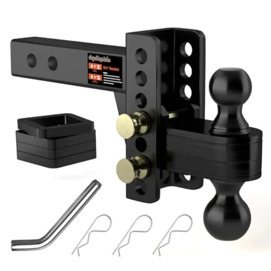 

2 Adjustable Trailer Hitch with 4 Rise/Drop Height 2'' 2-5/16'' Ball Hitches 25000 Lbs Heavy Duty Towing Ball Mount for RVs Cam