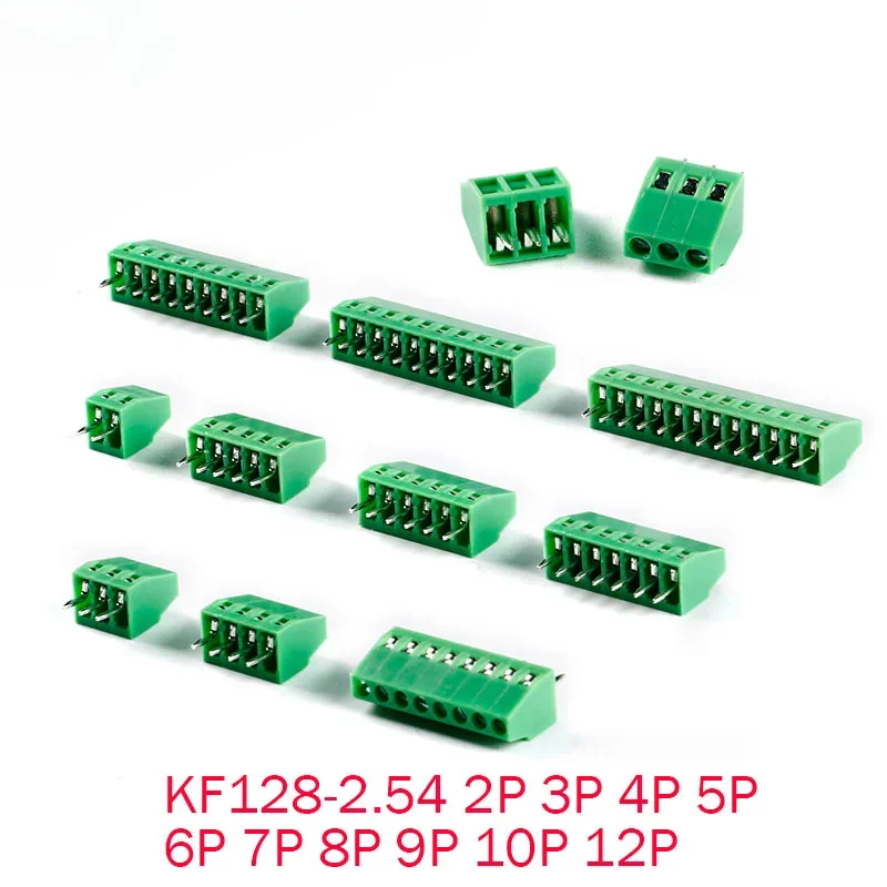 5/10pcs KF128 2.54mm PCB Mini Screw Terminal Blocks Connector for Wires KF128-2.54 2P 3P 4P 5P 6P 7P 8P 9P 10P 12P 16P Terminal