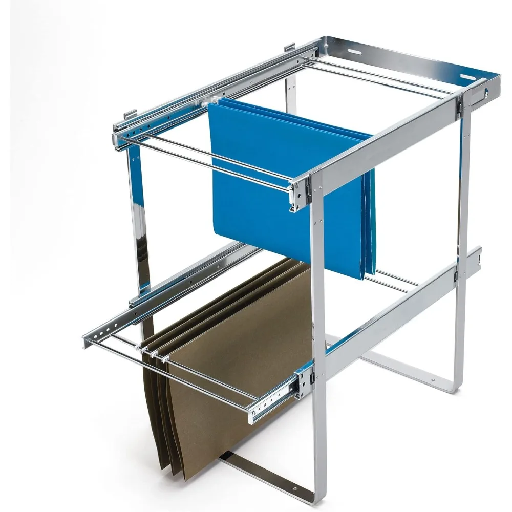 

Rev-A-Shelf 2 Tier 14.5" Base Cabinet File Drawer Organizer System for Leterr & Legal Sized Files for Home Office or Home Storag