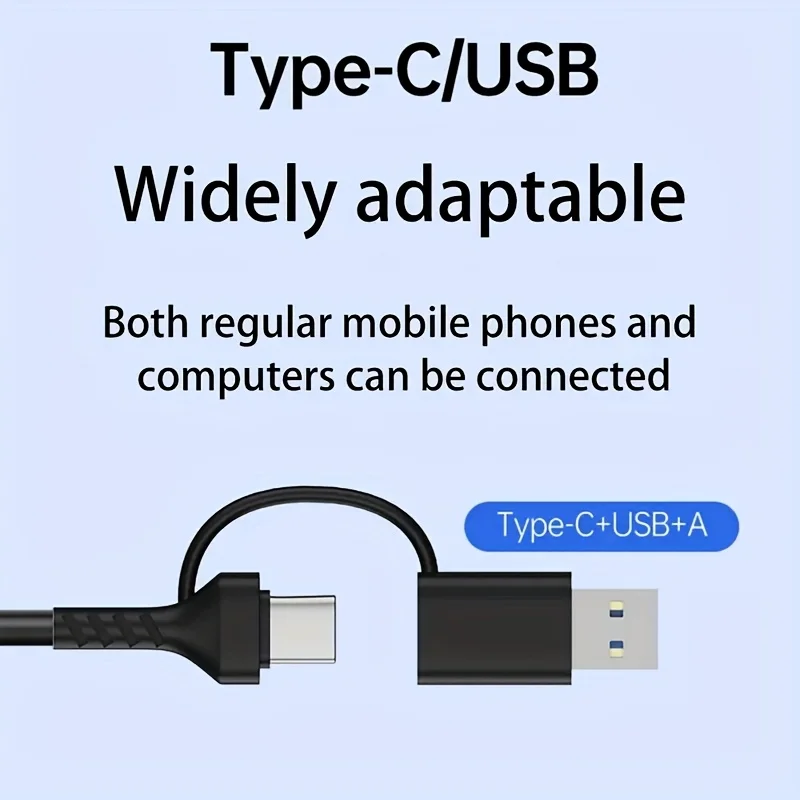 8-in-1 USB C Card Reader Multi-functional Dual USB A/Type-C Adapter for SD/TF/CF/MS Cards, Plug & Play for Laptops Phones