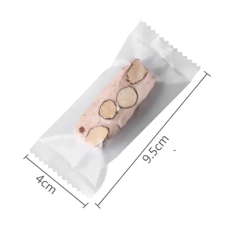 1000Pcs/Lot Nougat Sugar Plastic Bag 4x9.5cm Hot Seal Bags Peanut Candy Wrapping Pounches Handmade Bakery Decoration Packaging