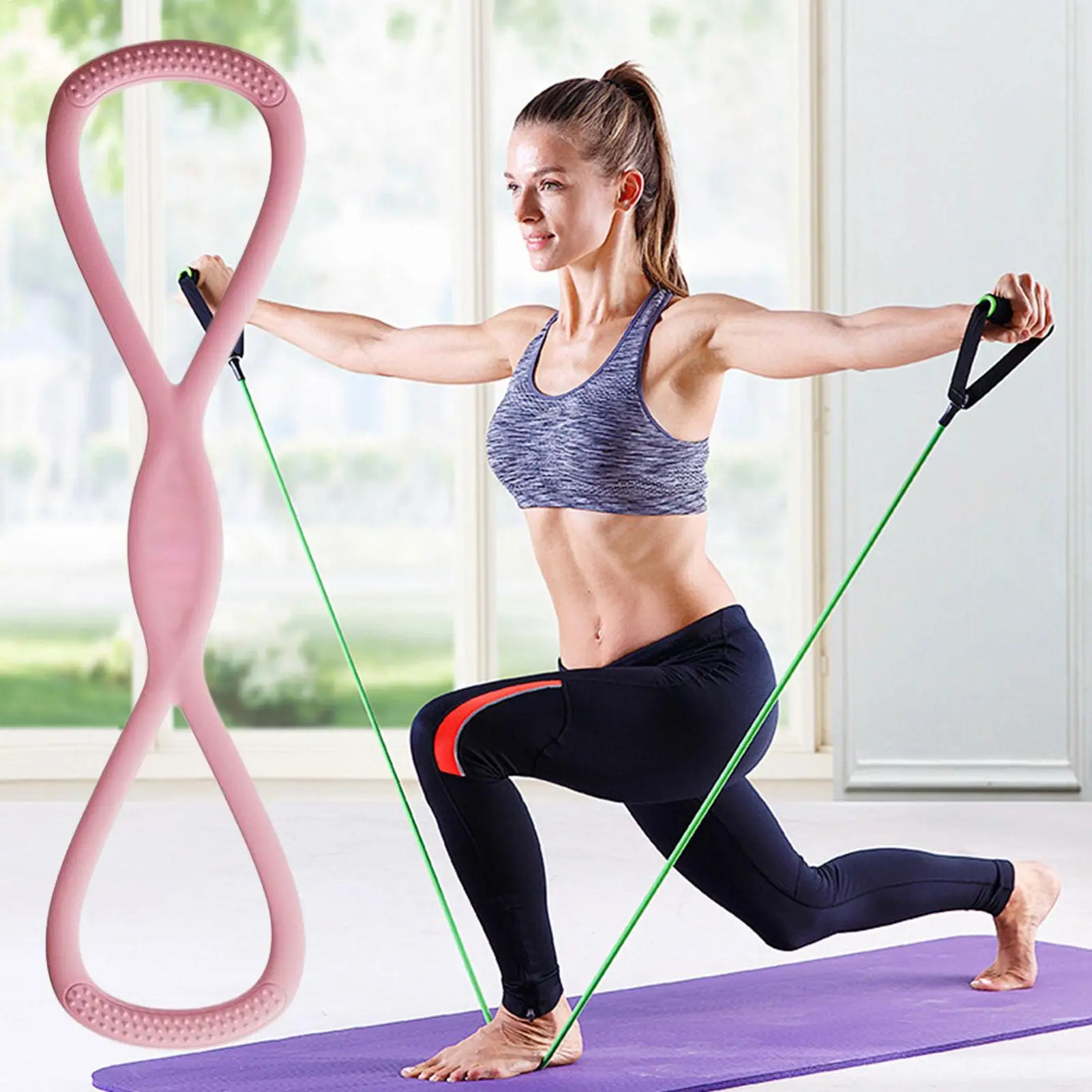 

Resistance Bands For Women Figure 8 Silicone Stretch Strap Strength Training Equipment For Upper Body Arm Back Shoulder Strength