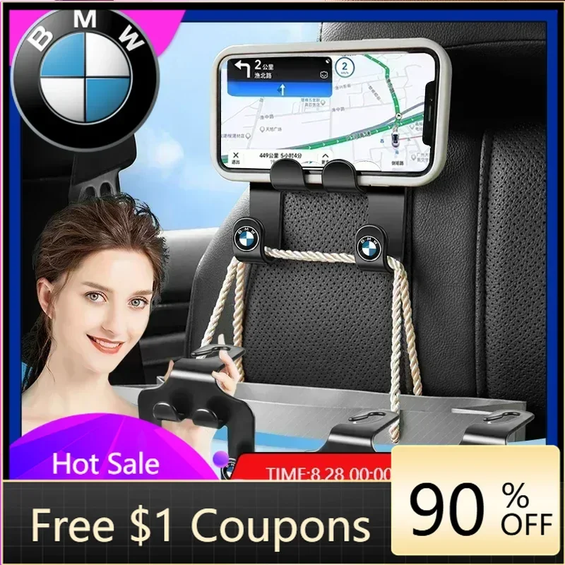 

Аксессуары для автомобиля: Наклейка-стикер Hot 2026 для BMW M, двойной крючок для эмблемы BMW, держатель для телефона на заднее сиденье, органайзер для хранения
