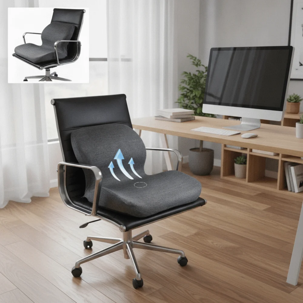 Protector Pad Ergonomic Seat Cushion Orthopedic Non-Slip Backrest Pad One-Piece Design Long Drive Seat Pillow Hip &amp