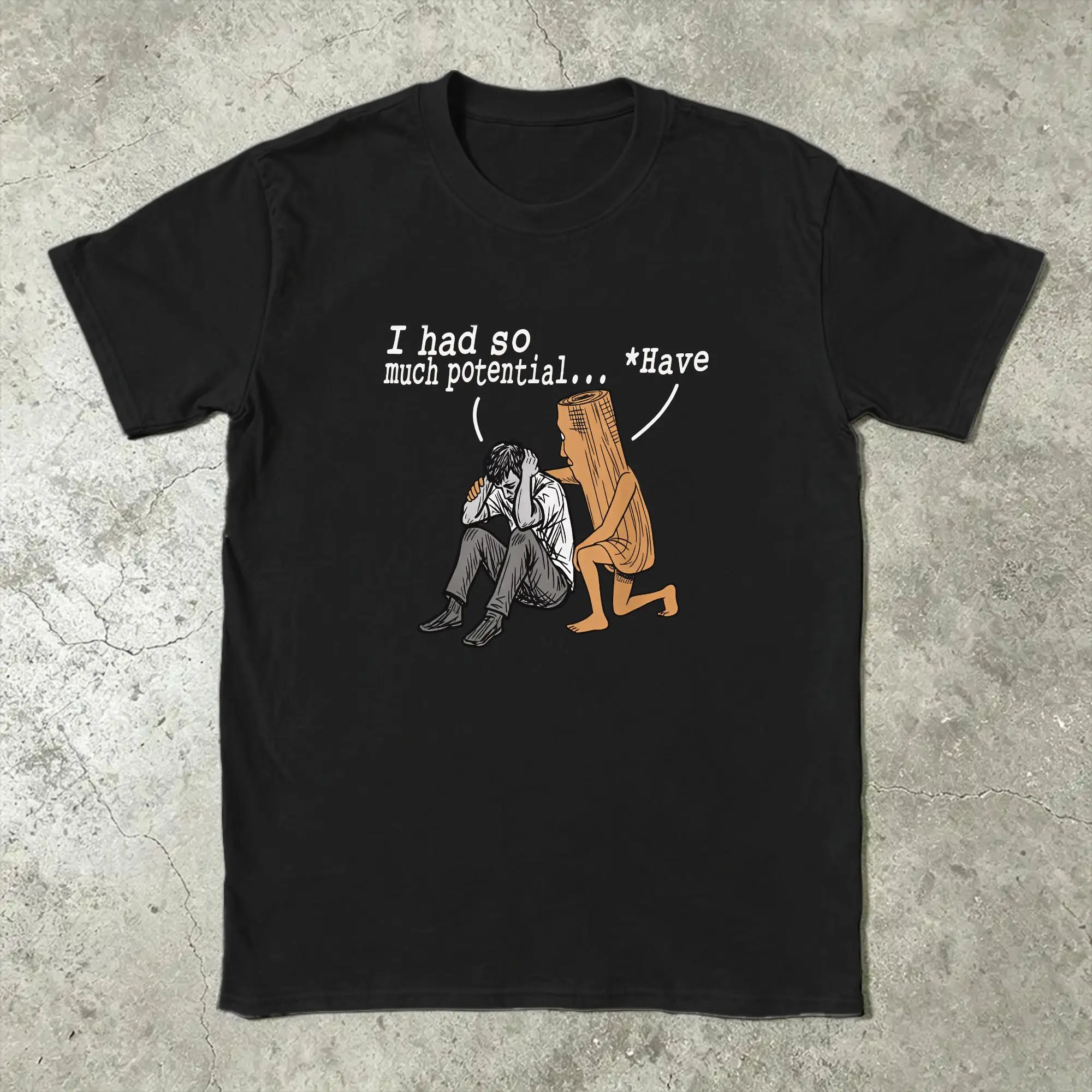Vintage I Had So Much Potential Funny Triple T Sahur Bruh Meme T-Shirts for Men Crewneck Pure Cotton