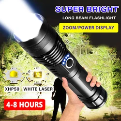 Latarki LED dużej mocy Long Shot Zoom Super jasna latarka Led USB akumulator bardzo mocna latarka LED na kemping