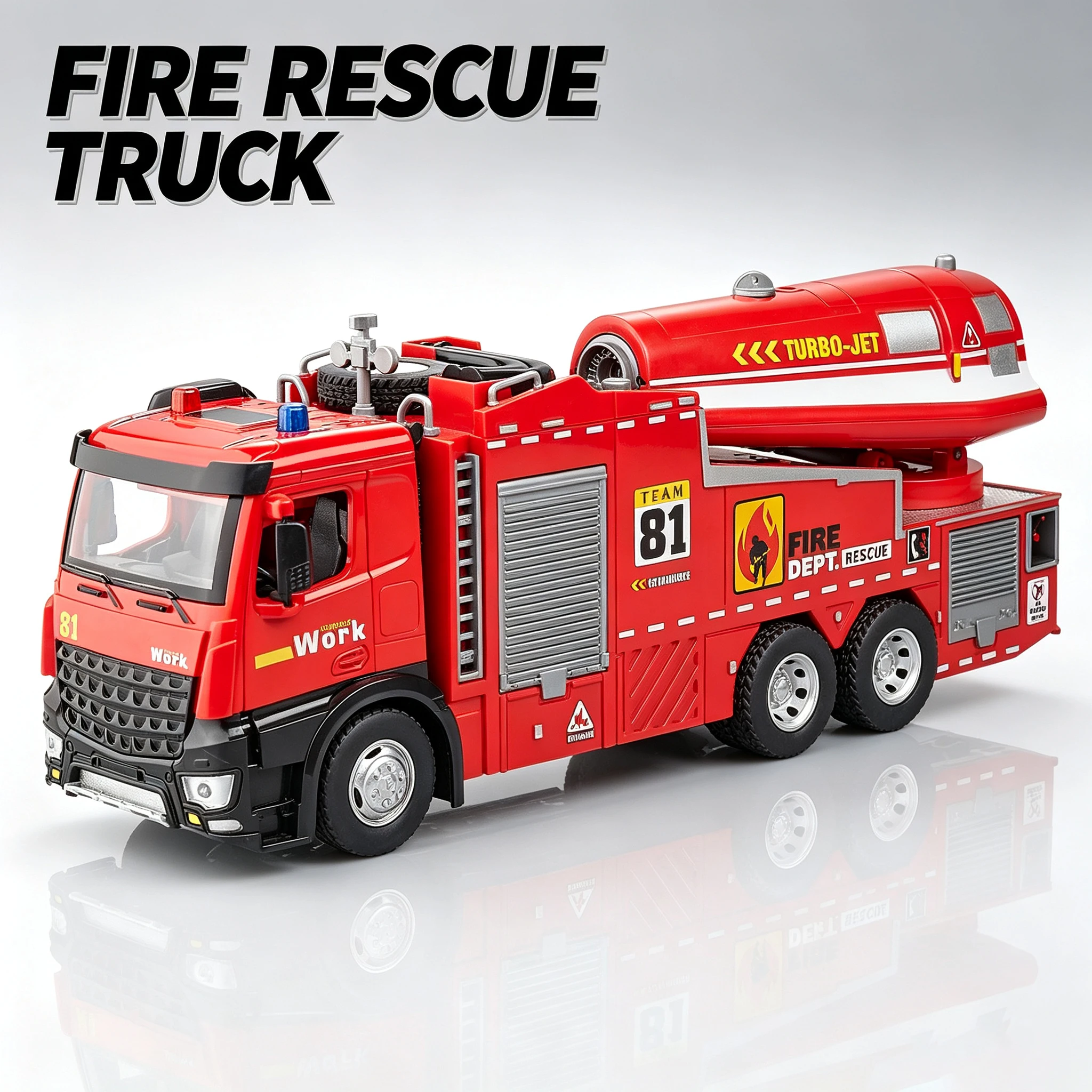 Fire Truck Diecast Simulation Sprinkler Toy with Light Music Water Spray Rescue Car Children's Toy Firefighter Truck