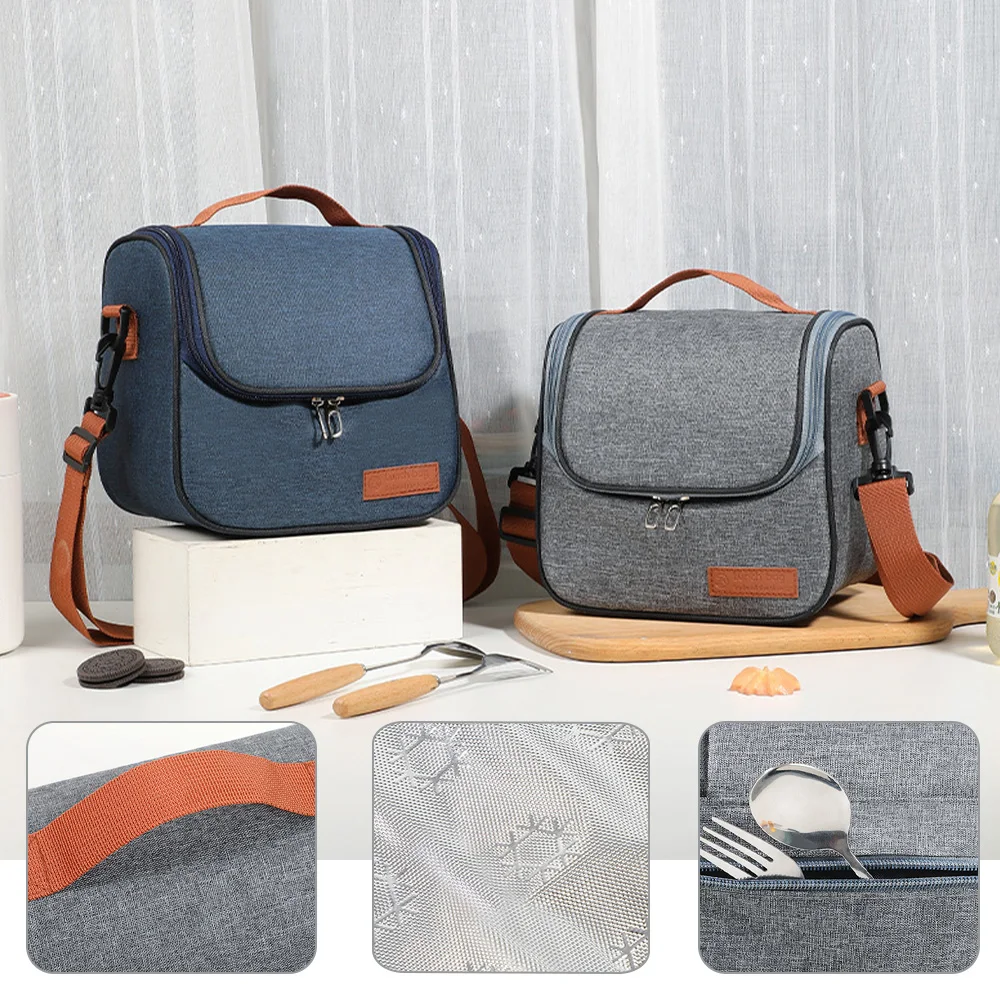 عبوات ثلج لحفظ الطعام الطازج، عبوات وجبات نزهة ذات سعة كبيرة، أكياس معزولة يدويًا، وحزم غداء معزولة عبر الجسم A-DH #5