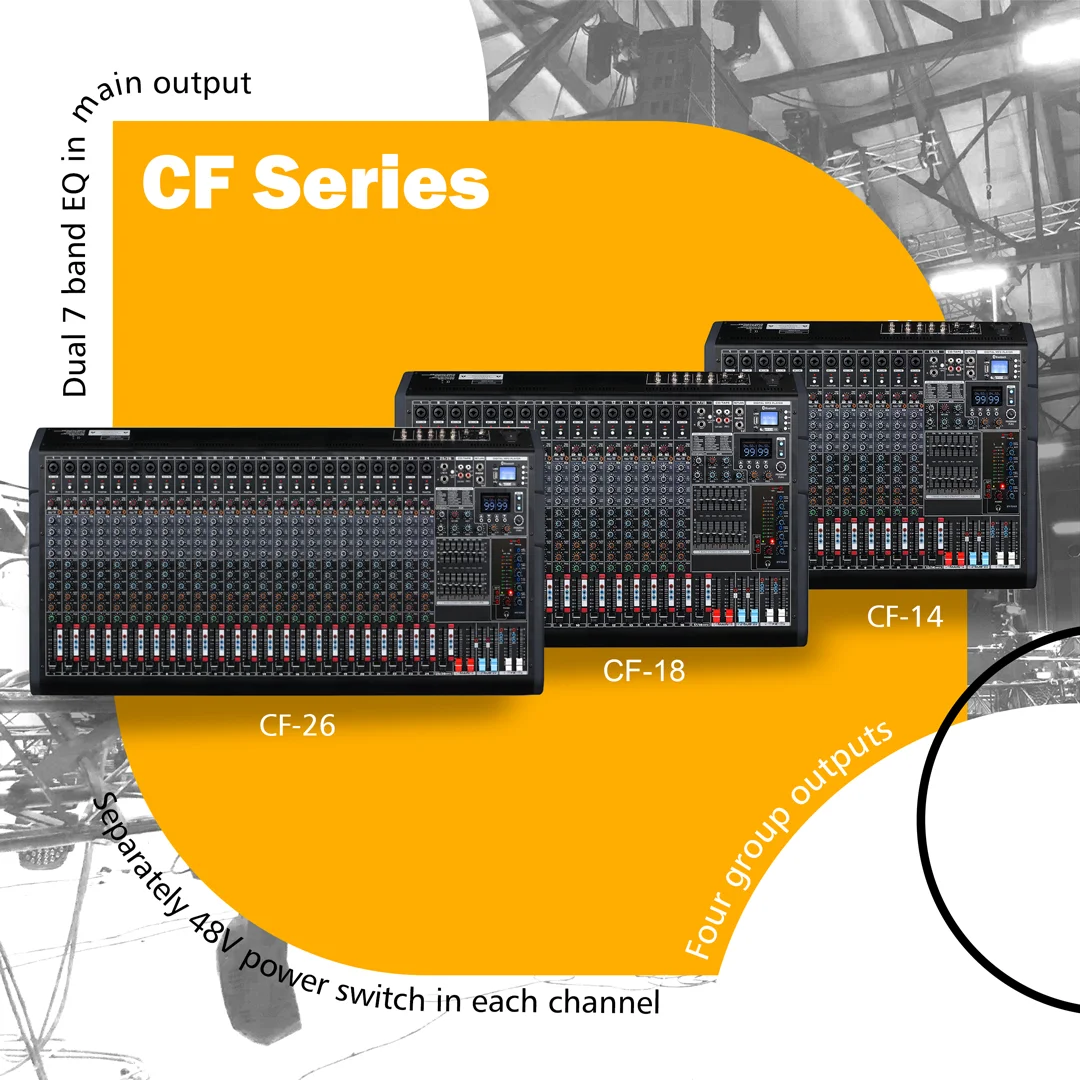 CF-18 معدات الصوت المهنية Dj تحكم وحدة التحكم خلاط المزدوج 99 تأثيرات DSP أربعة مخرجات AUX 16 مدخل MIC
