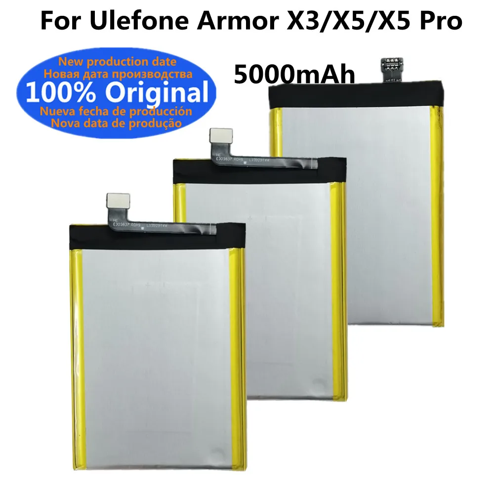 

New 100% Original Battery For Ulefone Armor X3 X5 / X5 Pro 5000mAh Phone Battery Bateria In Stock + Tracking Number