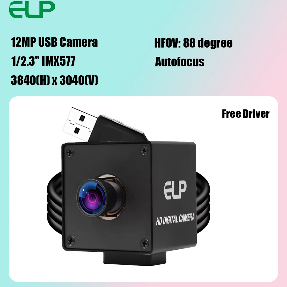 ELP 120FPS 1080P Autofocus IMX577 12MP Camera for Computer Laptop Wide Angle 100 Degree UVC Camera 4K 30fps Lightburn Camera