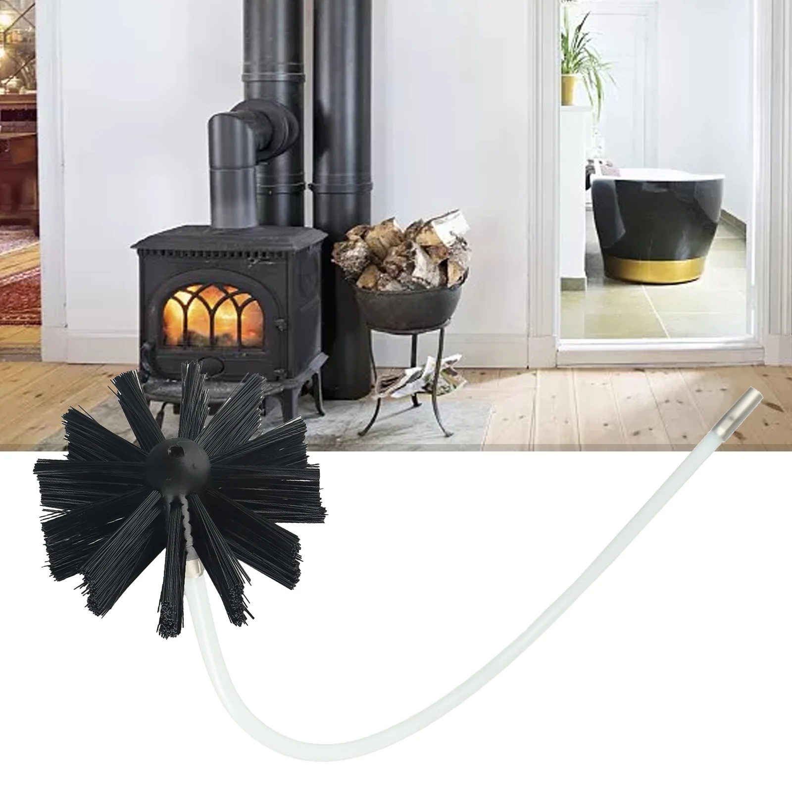 

Rods Brush Head Brush head 610mm Length Fireplace Save Labour & Time Spare Parts Chimney Sweeping Cleaner Brush