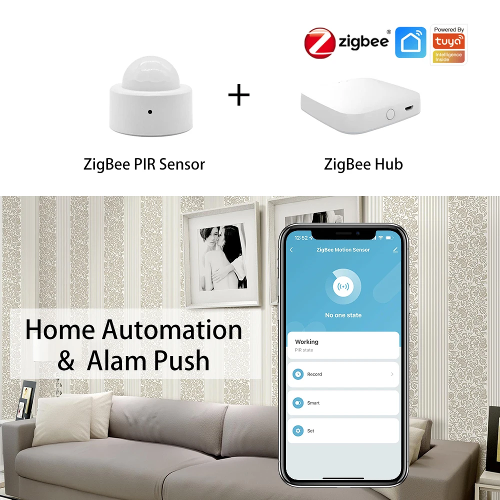 ZigBee Motion Sensor PIR IR Automation Human Body Infrared Detector Wireless Home Security Mini Tuya Smart Life Alexa Compatible