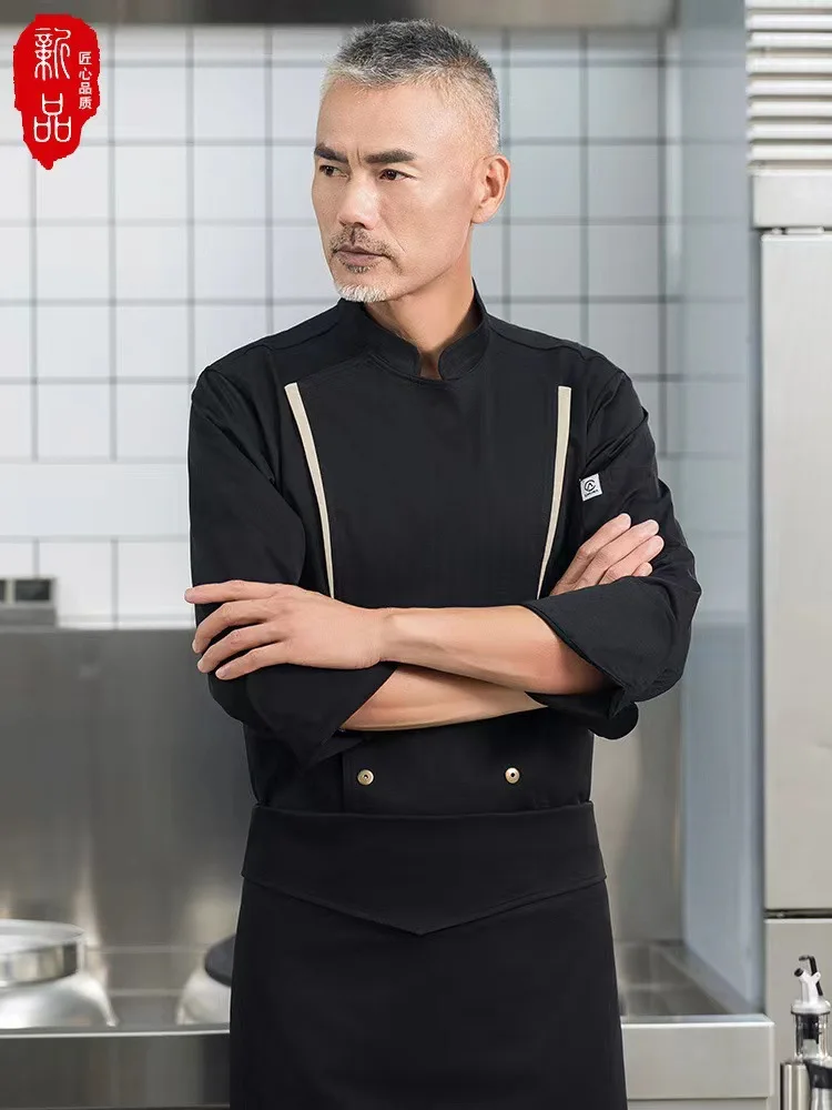 

Профессиональная униформа шеф-повара для ресторанов и отелей: куртка с длинным рукавом для осени и зимы, для выпечки и приготовления пищи, для кейтеринга