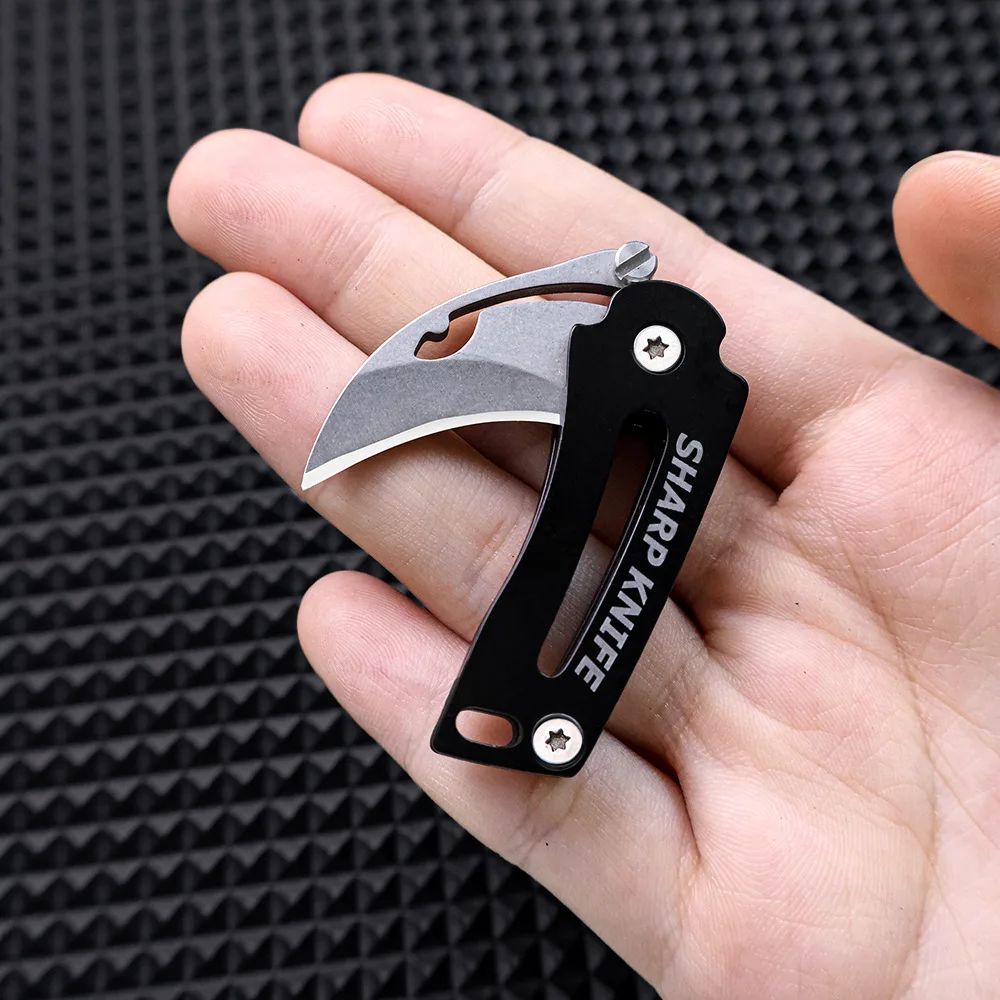 Creative Mini Folding Knife Portable Outdoor Keychain Box Opener Personal EDC Tool Compact Handy Claw Knife