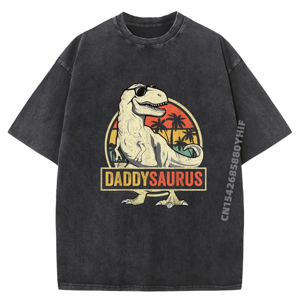 

Daddysaurus T Rex динозавр Daddy Saurus одинаковые семейные футболки ограниченное время специальный подарок винтажный стиль стираная рубашка