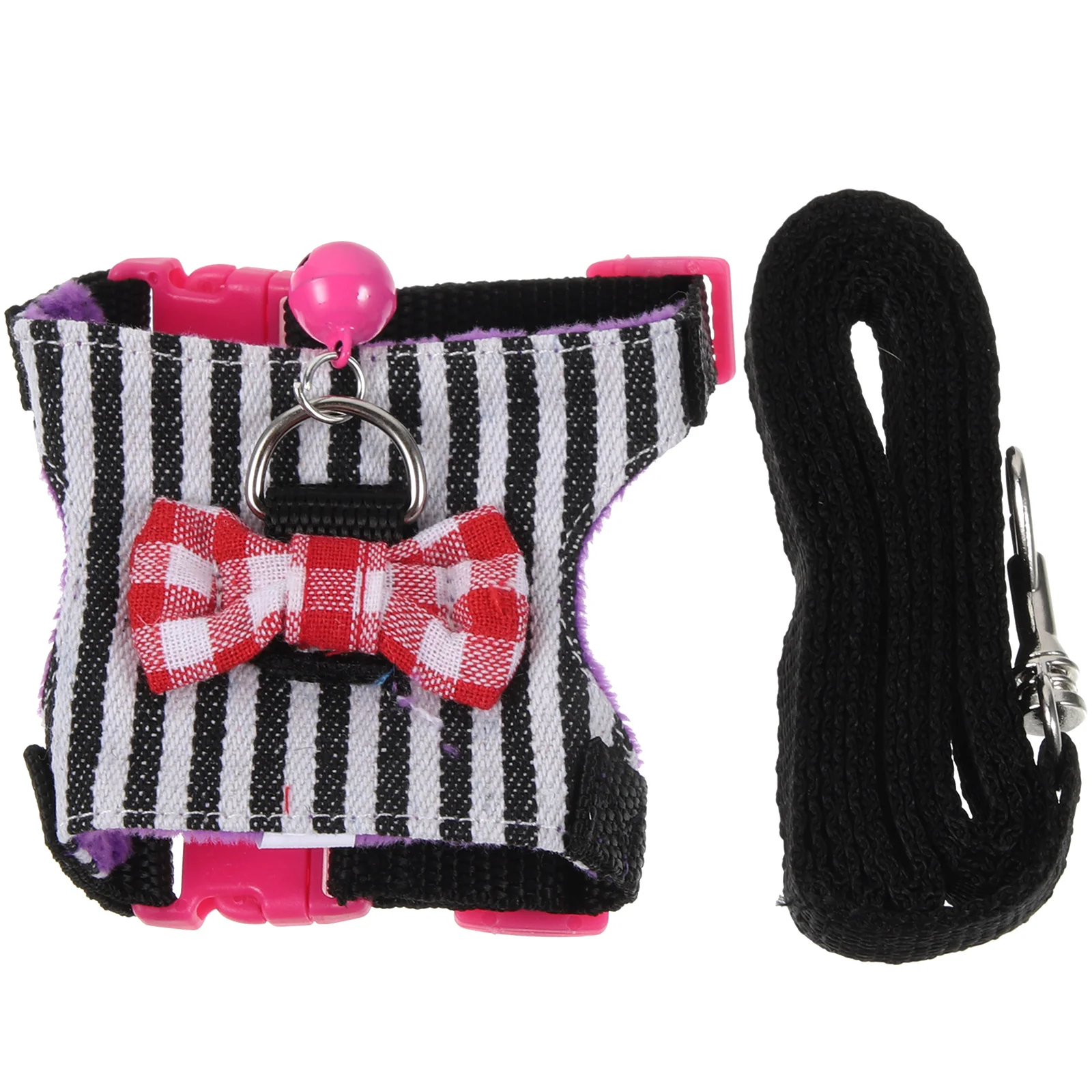 

Pet Harness Suit Denim Small Animal Grooming Walking Rope Hamster Bunny Clothes Kit Portable Leash Sweet Fashionable Outfit