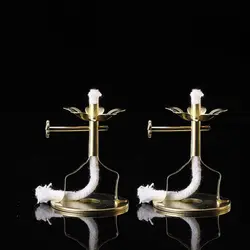 Soporte de mecha para lámpara de mantequilla, 2 piezas, con soporte, suministros de Buda, productos de Fotang, base de lámpara de aceite, marco de mecha regulable