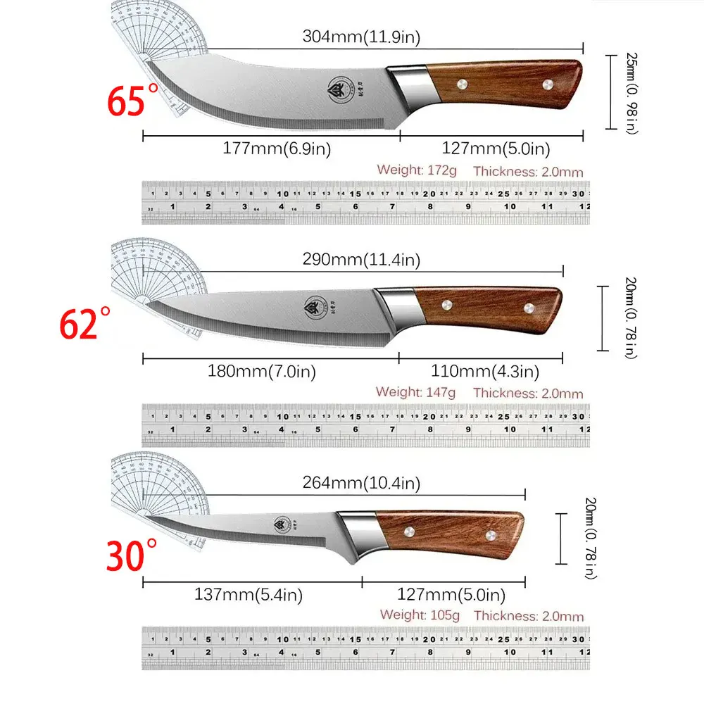 Verbessertes professionelles Ausbein- und Metzgermesser-Set – Multifunktionales Fleisch- und Filetmesser aus Kohlenstoffstahl für den Einsatz in der Küche, beim Grillen und beim Picknick – Detail 9