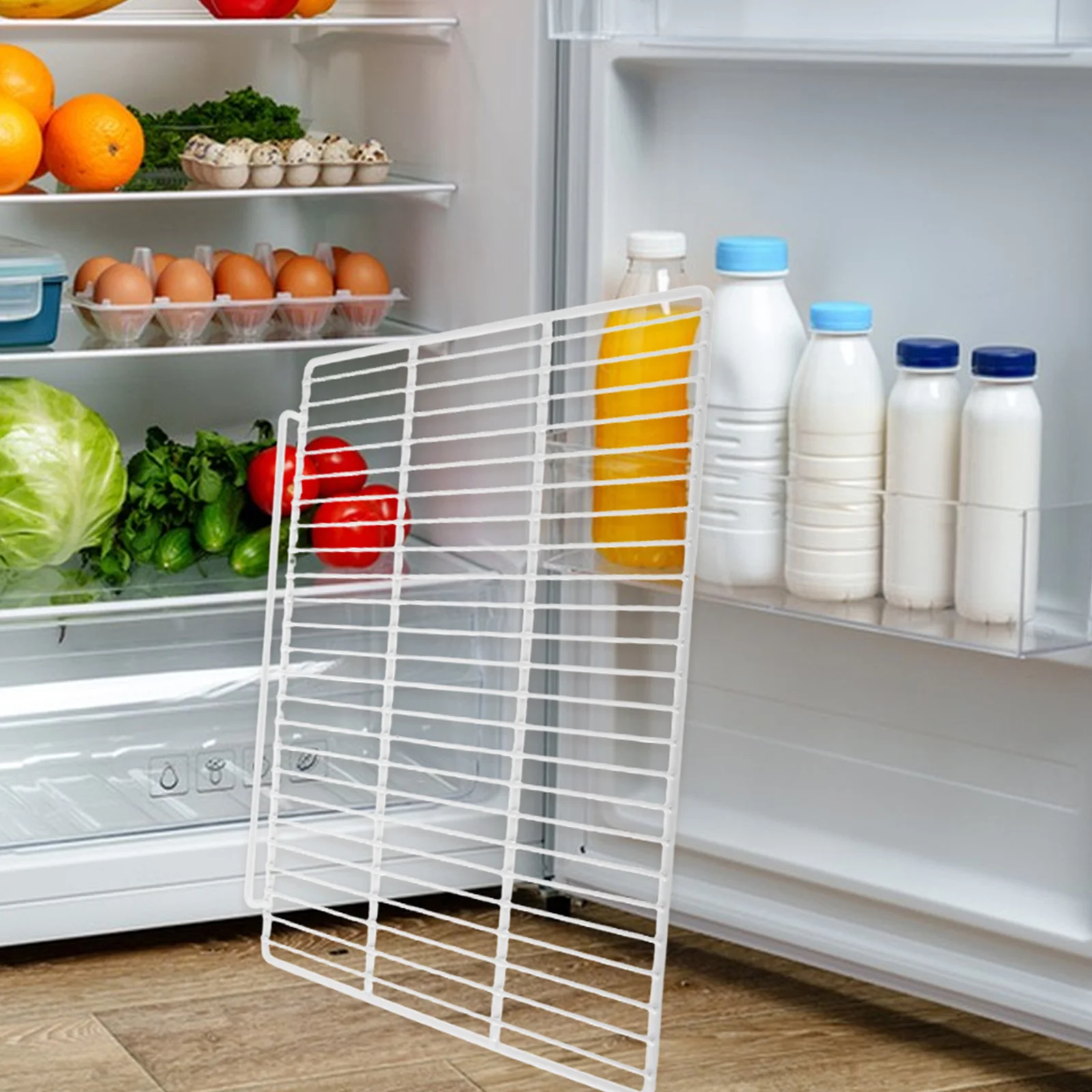 

Metal Refrigerator Organizer Heavy Duty Adjustable Mesh Wire Shelf for Fridge Freezer Storage with High Load Capacity and Easy