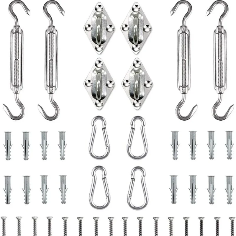 Four Corner Sunshade Sail Stainless Steel Sunshade Accessories Stainless Steel Fixed Door Buckle Flower Basket Screw 5mm Set