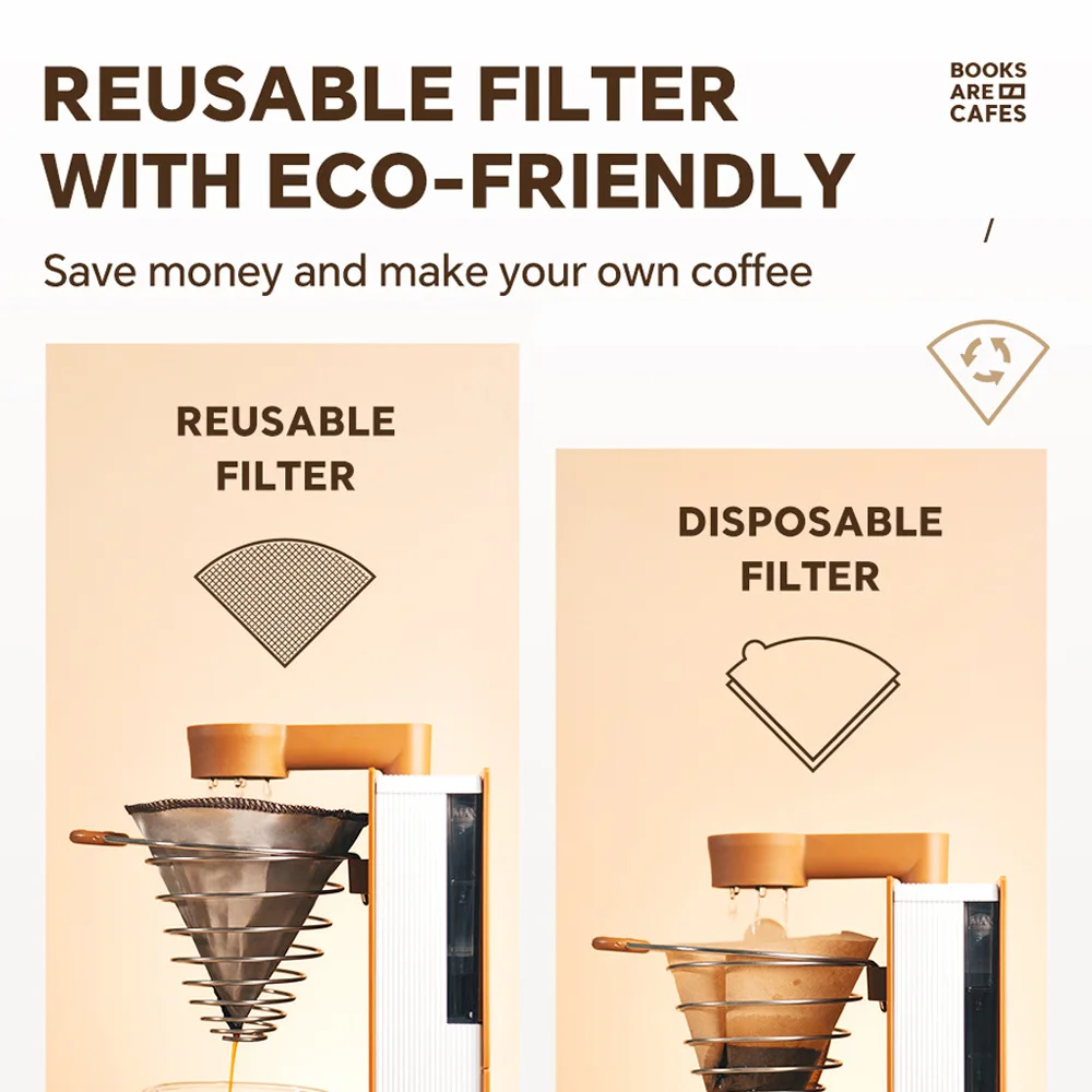 Portable Drip Coffee Maker Electric Pour Over Coffee Machine 300ml Tank Foldable Detachable 7 Holes Book Shaped Coffee Brewer