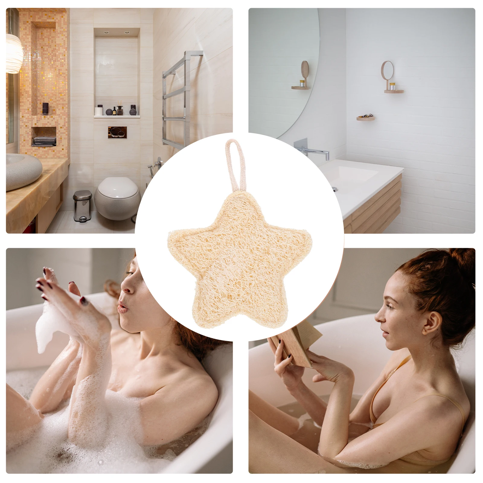

Natural Bath Brush Body Shower Sponge Gentle Exfoliating Massage Tool Cute Cartoon Design Durable Bathtub Soap Holder Supply
