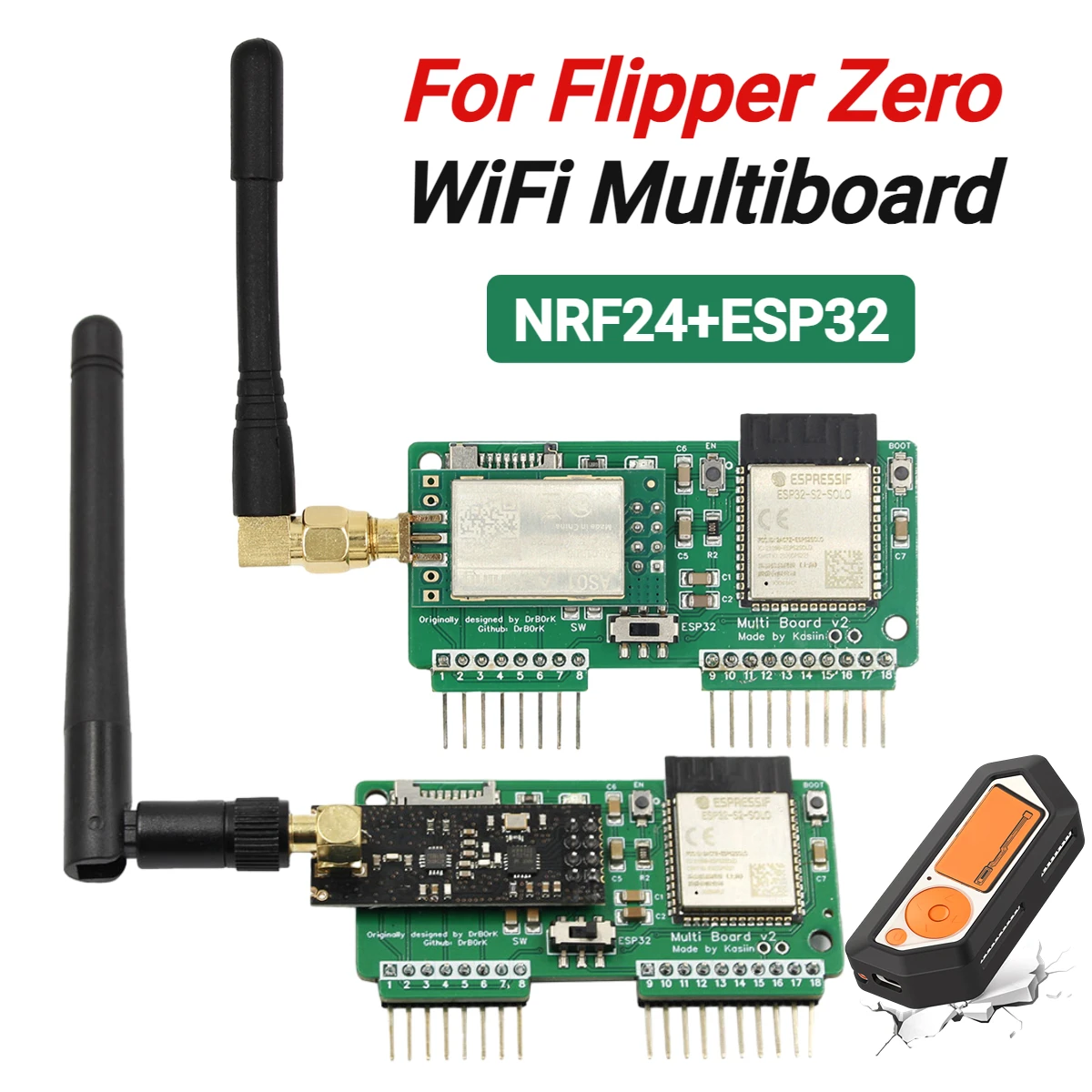 Dla Flipper Zero WiFi Multiboard Modification moduł NRF24 + ESP32 bezprzewodowa płyta rozwojowa projekt elektroniki