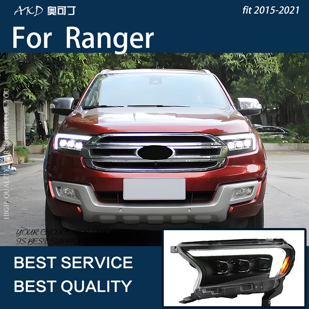 Car Lights for Ranger Everest 2016-2021 LED Auto Headlight Assembly Upgrade Projector Lens LHD RHD Signal Lamp Tool Accessories