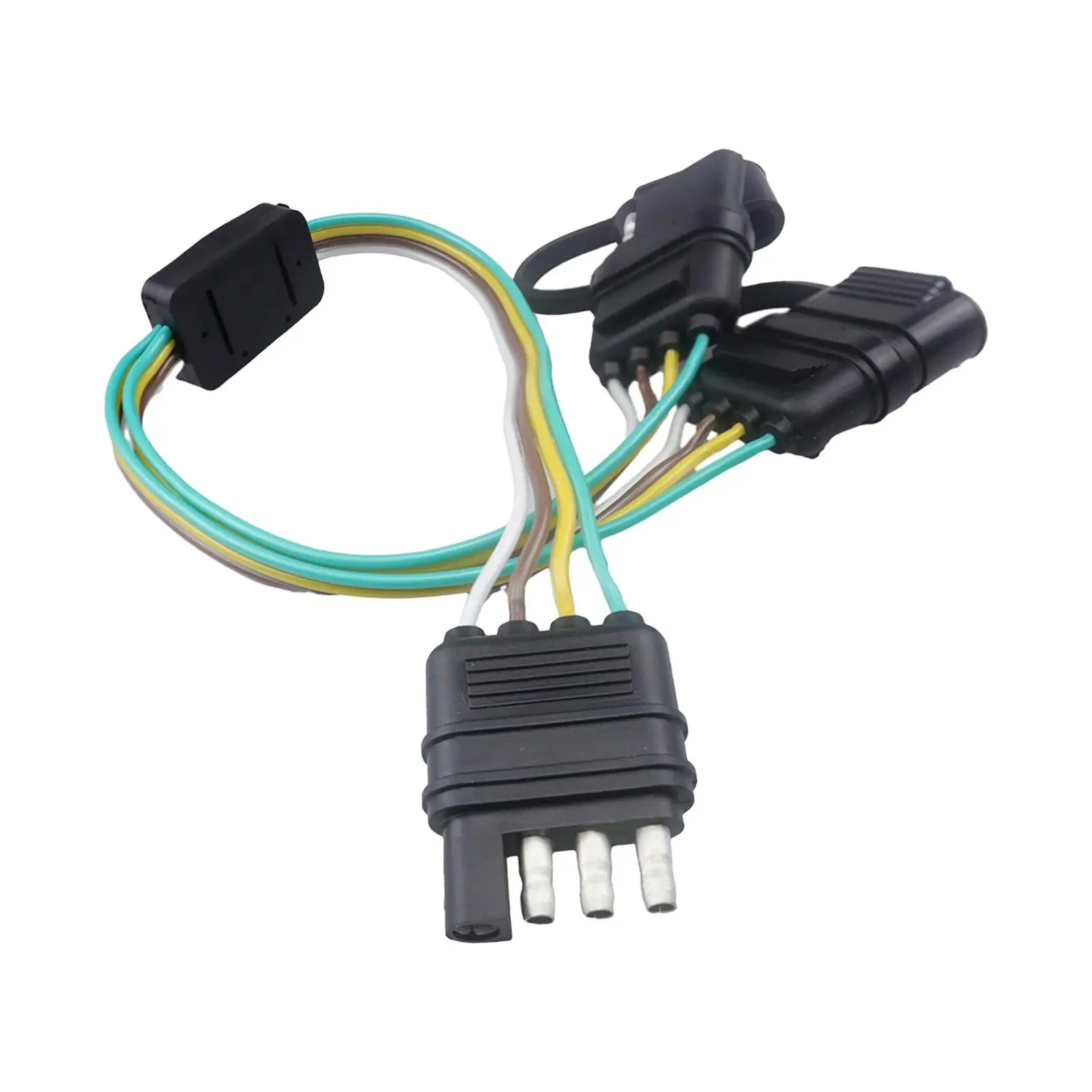 Trailer Wire Extension Plug with Male Female Plug Plug and Play Connection 4 Wire Flat Connector for Truck Utility Boat