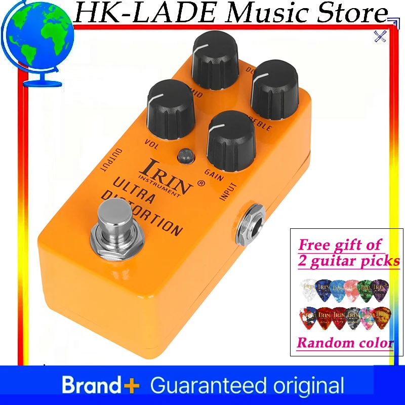 Efektor IRIN RS-17 ULTRA DISTORTION do gitary elektrycznej i basu, pedał efektów, obudowa ze stopu aluminium, akcesoria do gitary elektrycznej i basu