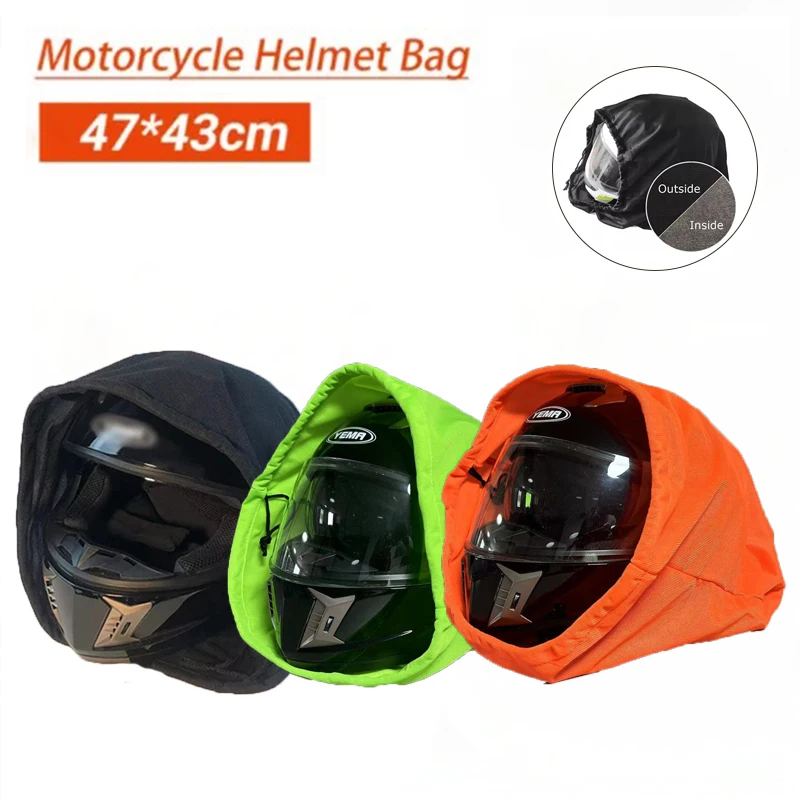 Helmet Bag Soft Plush Drawstring Dustproof Pocket Waterproof Toughness Helmet Storage Bag for Motorcycle Bike Full Half Helmet