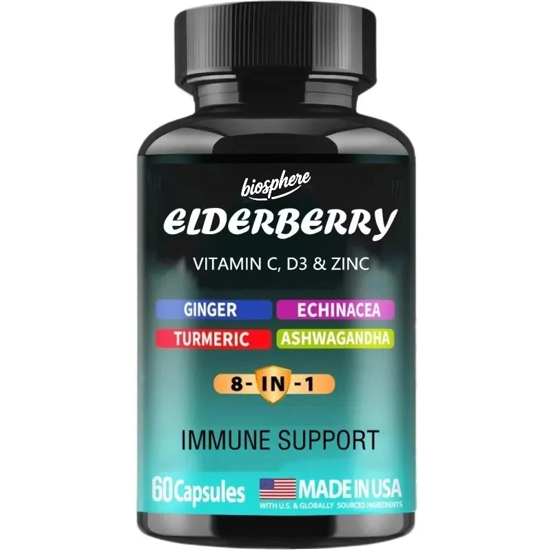 

Доплата к иммунной поддержке «Будзиква» Формула 8-в-1, содержащая Echinacea, витамин С, цинк, куркума, имбирь - 60 капсул