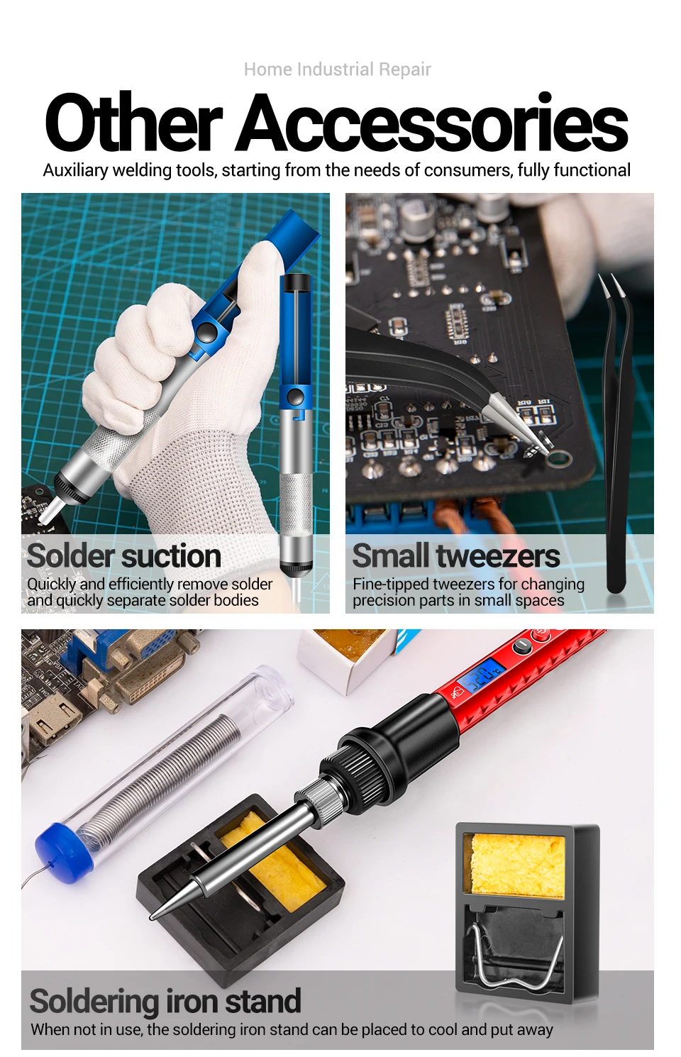 ANENG SL106 Elektrischer Lötkolben, 110 V/220 V, einstellbare Temperatur, Schweißlöt, US/EU-Stecker, professionelles Schweißwerkzeug – Detail 16