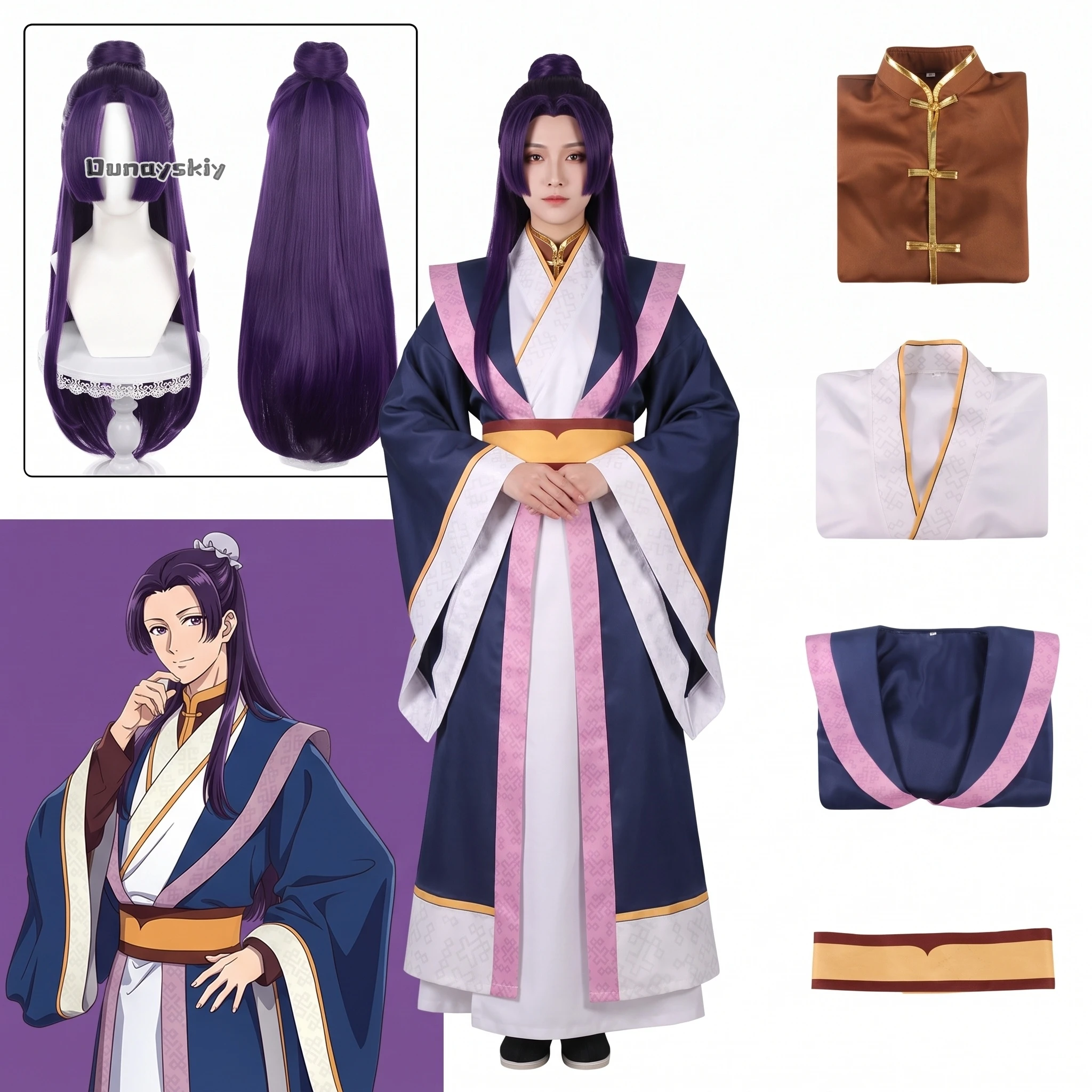 ​-​-jinshi-​-disfraz-de-cosplay-peluca-uniforme-conjunto-completo-traje-de-personaje-halloween-juego-de-roles-carnaval-fiesta-anime-version-teatral-​