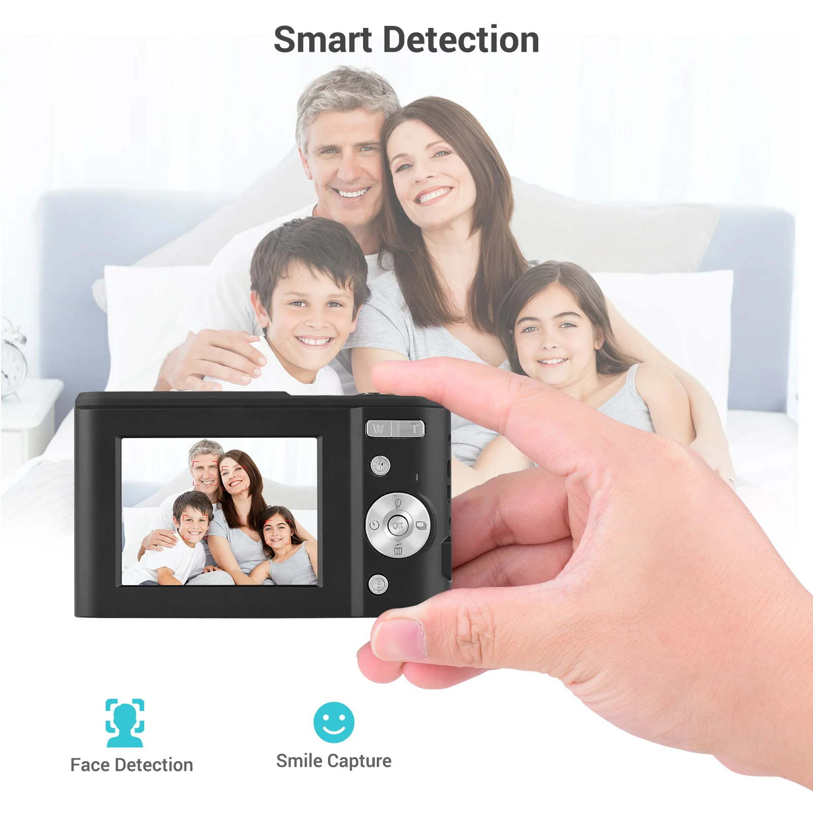 

Digital Camera 48MP 1080P 2.4 Inch IPS Screen 16x Zoom Self Timer 128GB Extended Memory Face Detection Anti Shaking Built