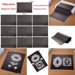 10pcs/set Magnetic Sheets 21x29.7cm for Cut Die Storage Black Magnet Mats for Refrigerator Photo Picture Crafts Storaging 0.3mm