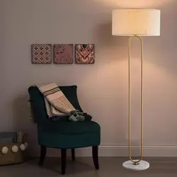 Warner Table Lamp LED Minimalist fabric lamp with Marble Base Art Decorative Study Bedroom Study Minimalist Vertical lamp