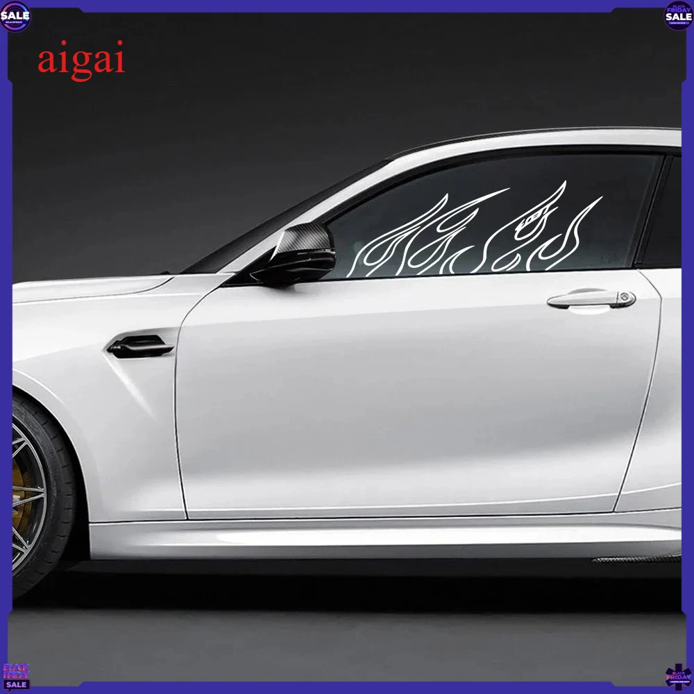 Car Stickers Funny Flame Decor Decals Outdoor Vinyl Self-Adhesive Decoration for Vehicle Window Hood Bumper Tailgate Door Side